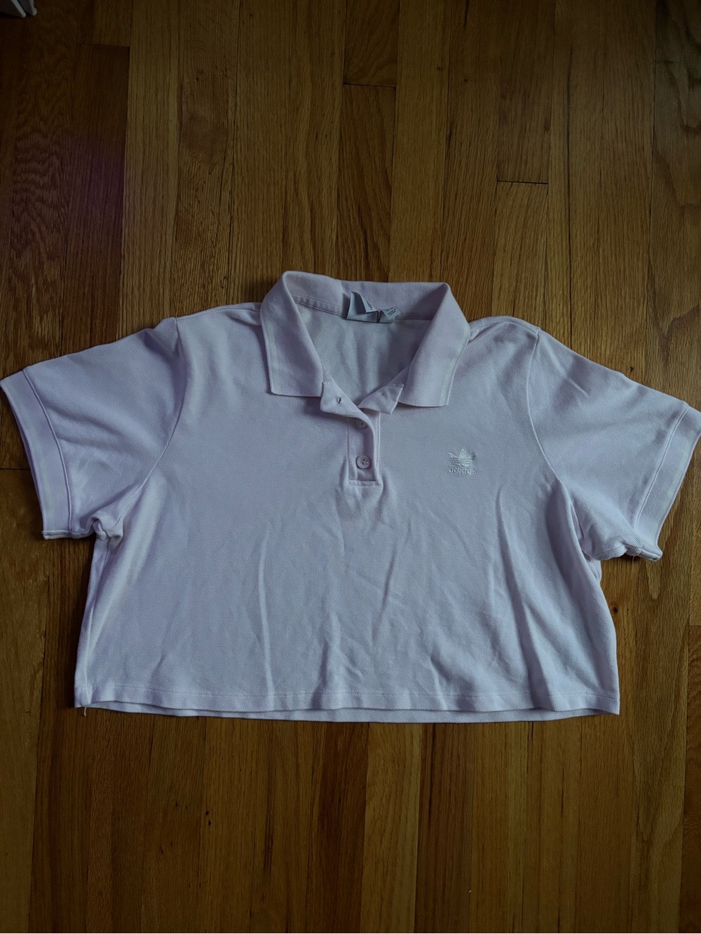 adidas Women’s Tennis Lux Cropped Polo Shirt Powder Pink Large